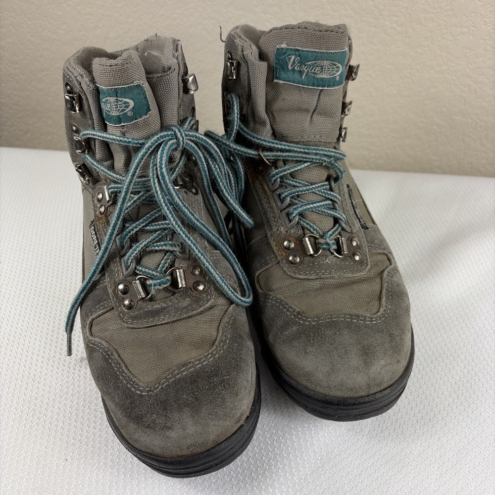 Vasque 7567 Gore-Tex Hiking Boots Lace Up Gray Suede Men's Size 7